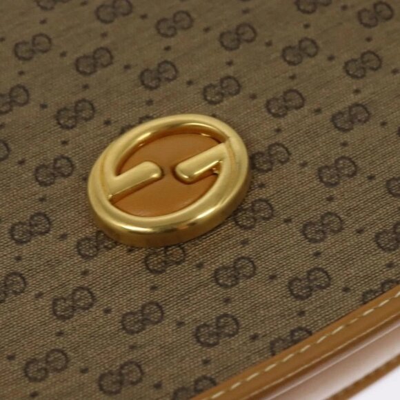 GUCCI Micro GG Supreme Shoulder Bag PVC Beige Gold Auth th6085 - Picture 10 of 16